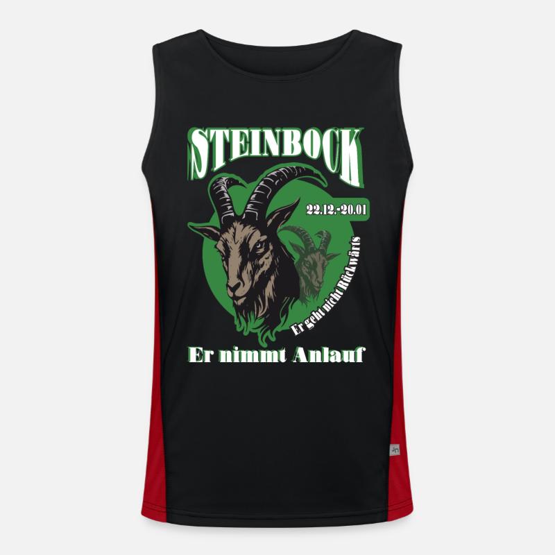 Geburtstag Steinbock Sternzeichen Spruch Funktionelles Kontrast-Tank Top für Männer 