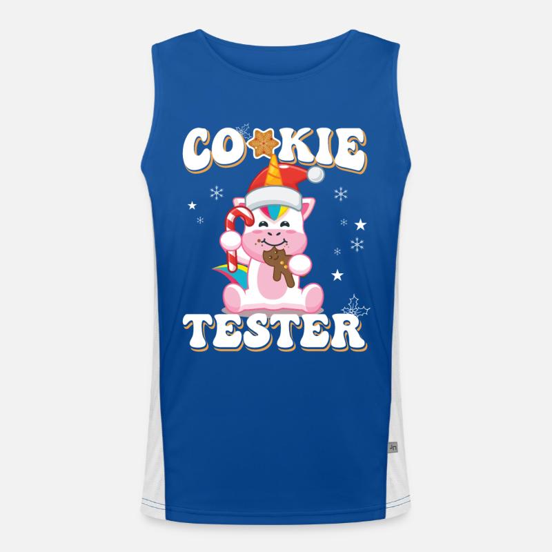 Magical Unicorn Cookie Tester Christmas Men's Functional Contrast Tank Top 