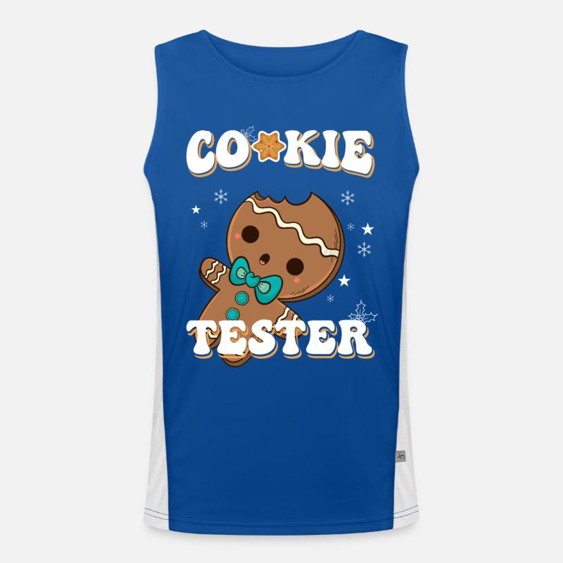 Cookie Tester Lebkuchenfigur Winterfreude Funktionelles Kontrast-Tank Top für Männer 