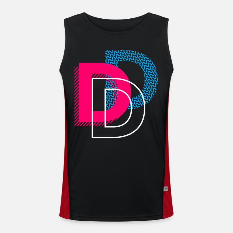Anfangsbuchstabe D Funktionelles Kontrast-Tank Top für Männer 