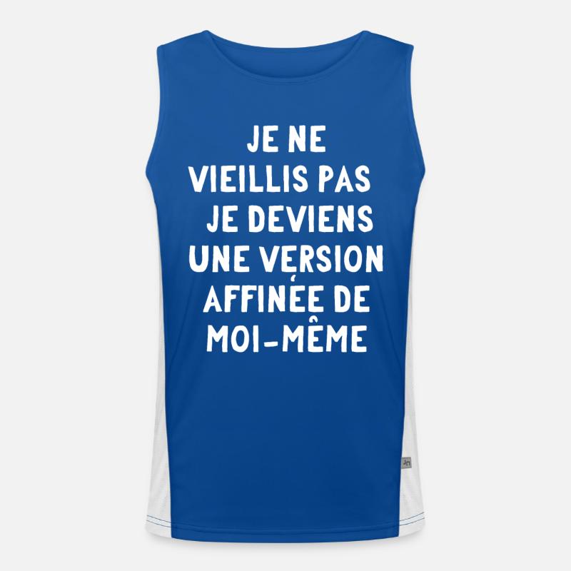 Je ne vieilli pas, je deviens une version affinée Débardeur respirant contrasté Homme 