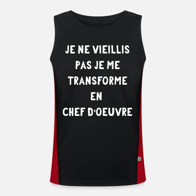 ne vieilli pas, je me transforme en chef-d'oeuvre Débardeur respirant contrasté Homme 
