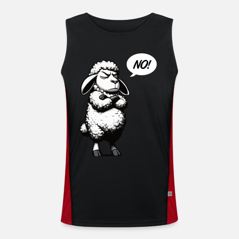 No Schaf Schafe Schäfer Schafhalter Schafherde Funktionelles Kontrast-Tank Top für Männer 