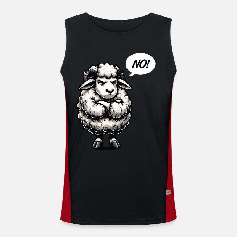 No Schaf Schafe Schäfer Schafhalter Schafbock Funktionelles Kontrast-Tank Top für Männer 