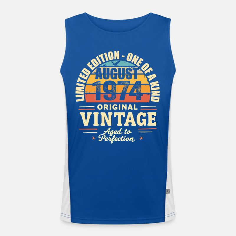 August 1974 Geburtstag August 1974 Funktionelles Kontrast-Tank Top für Männer 