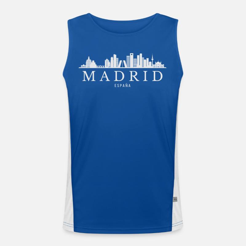 Madrid Skyline, Madrid Spain Men's Functional Contrast Tank Top 