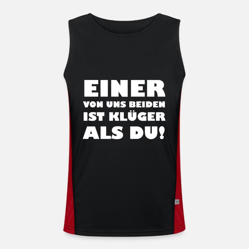 Einer von uns beiden ist klüger als du Funktionelles Kontrast-Tank Top für Männer 