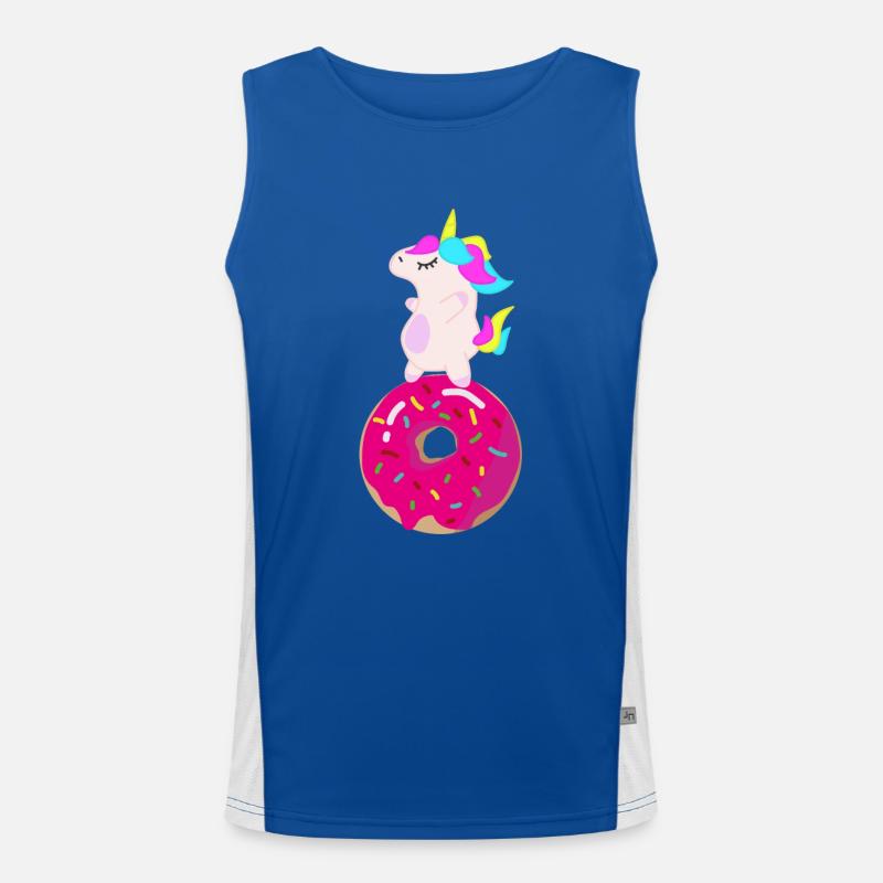 Unicorn Donut Funktionelles Kontrast-Tank Top für Männer 