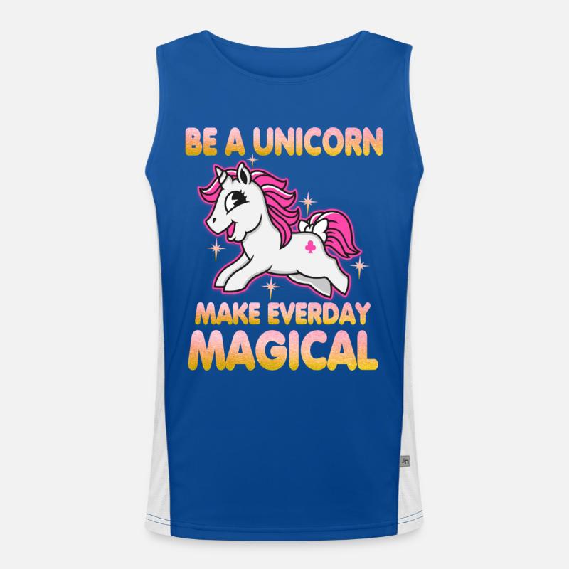 Sei ein Einhorn Funktionelles Kontrast-Tank Top für Männer 