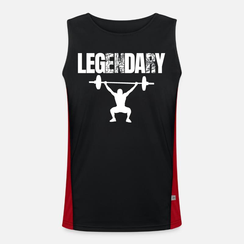 Bodybuilder Leg Day Barbell Strength Training Men's Functional Contrast Tank Top 