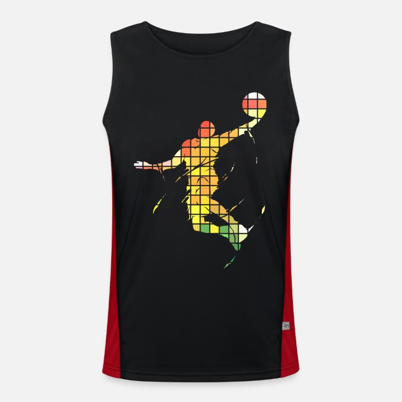 Basketteur Basketteur Dunking Pixel Coloré Débardeur respirant contrasté Homme 