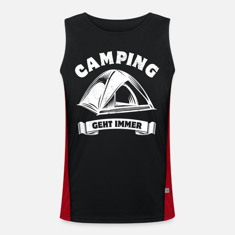 Camping geht immer - Camping Fan - Spruch Funktionelles Kontrast-Tank Top für Männer 