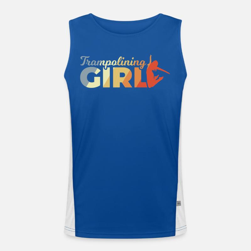 Lustiges Trampolin Mädchen Funktionelles Kontrast-Tank Top für Männer 