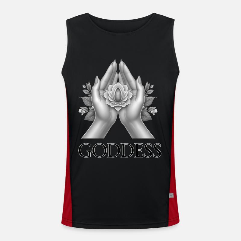 GODDESS (subtitle) #059 - Men's Functional Contrast Tank Top  - black/red