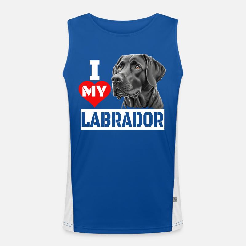 Ich Liebe mein Labrador Funktionelles Kontrast-Tank Top für Männer 