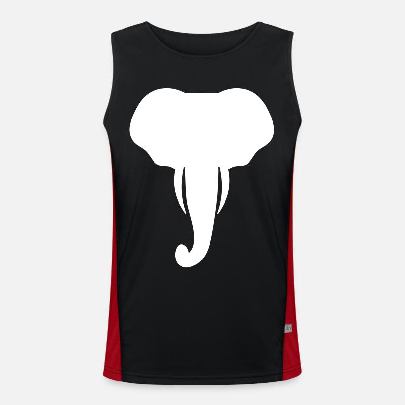 Cool Elephant Head Gift - Men's Functional Contrast Tank Top  - black/red