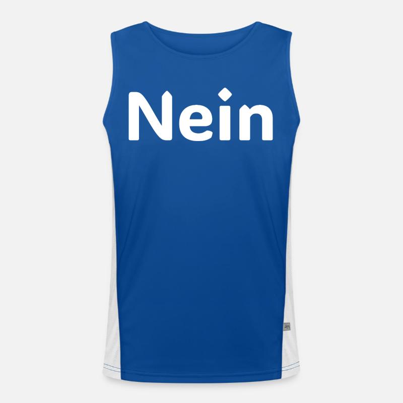 No – Funny German Statement Saying Shirt Men's Functional Contrast Tank Top 