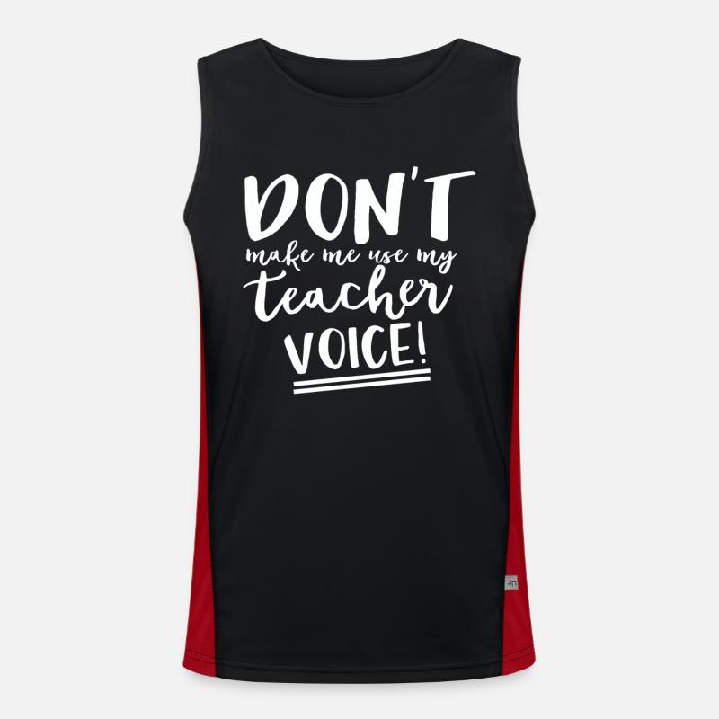Teacher Gift Education School Sayings Teacher Training Men's Functional Contrast Tank Top 