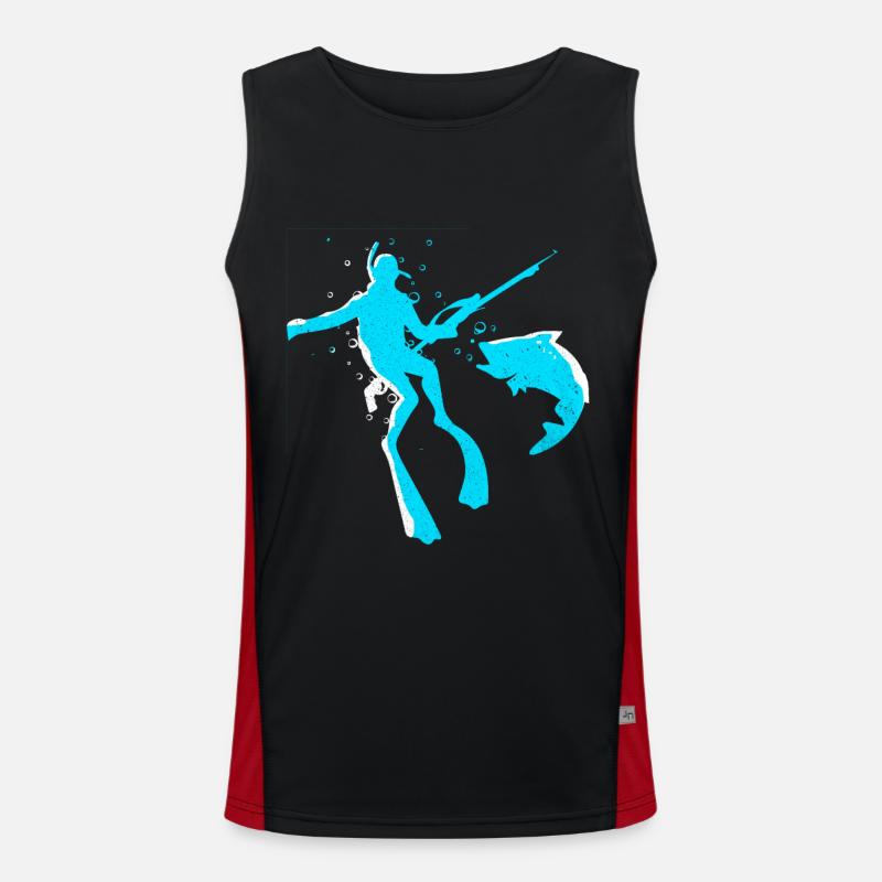 Fischen Harpune Funktionelles Kontrast-Tank Top für Männer 