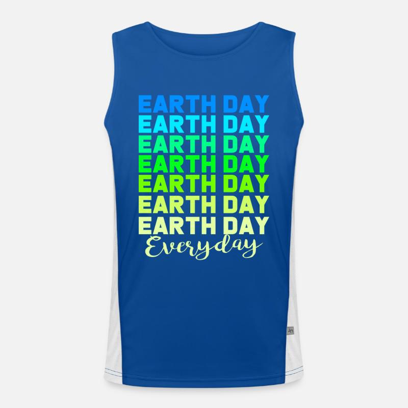 Climate Change Earth Day Environmental Protection Eco Organic Earth Men's Functional Contrast Tank Top 