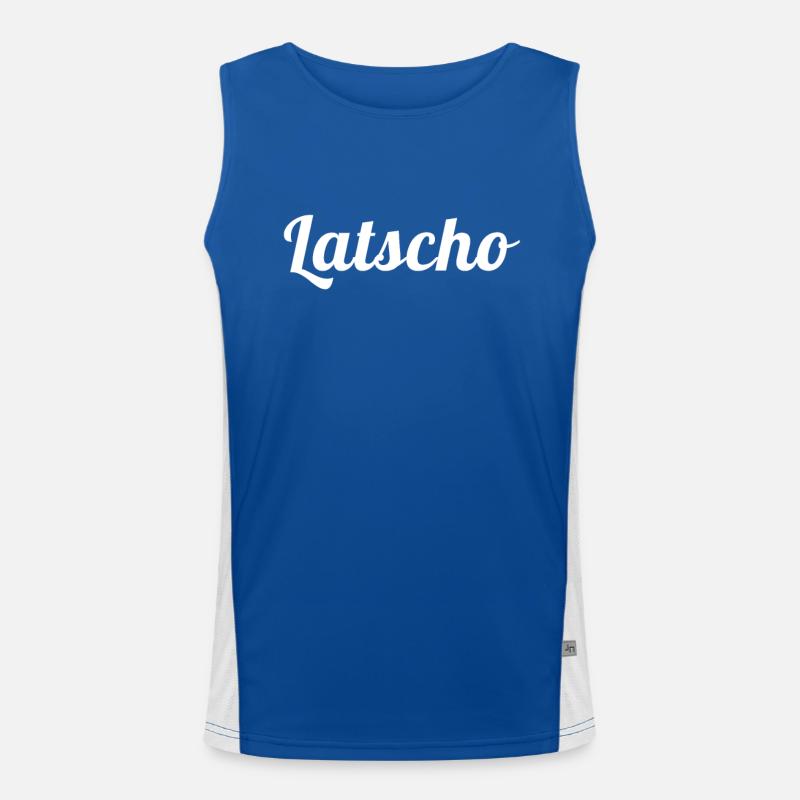 Latscho Manisch Gießen DDR Tschabo Sprache Woscht Funktionelles Kontrast-Tank Top für Männer 