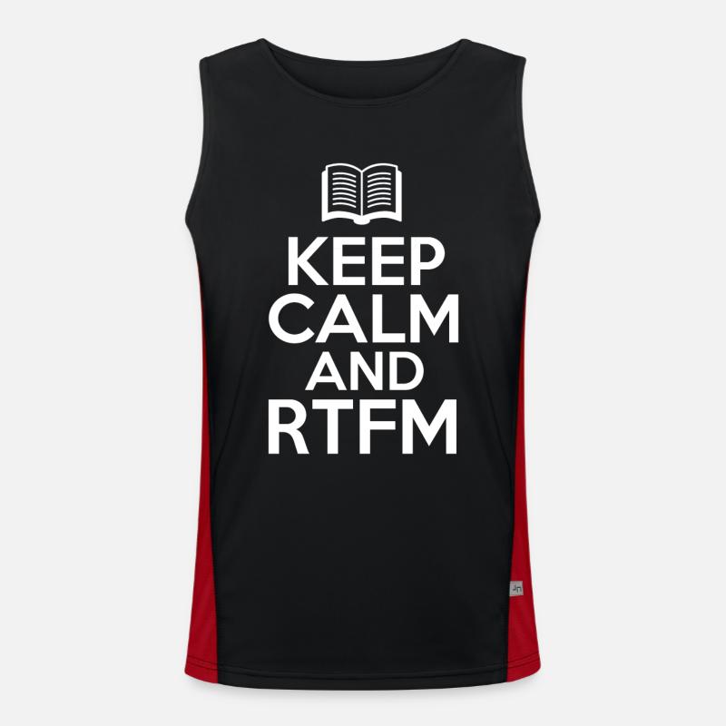 Restez calme et RTFM Lisez le putain de codeur Manuel Débardeur respirant contrasté Homme 
