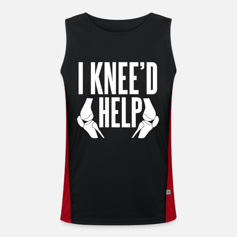 I knee'd help Knie Operation OP Verletzung Reha Funktionelles Kontrast-Tank Top für Männer 