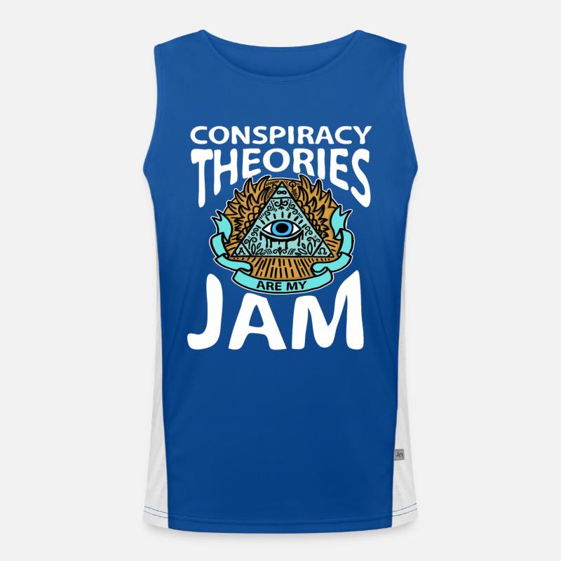 Conspiracy theory conspiracy theory Flat Earth Men's Functional Contrast Tank Top 