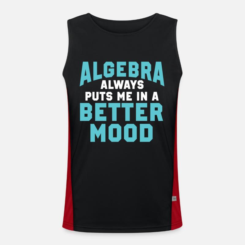 Algebra Mathematics Math Mathematician Teacher Men's Functional Contrast Tank Top 