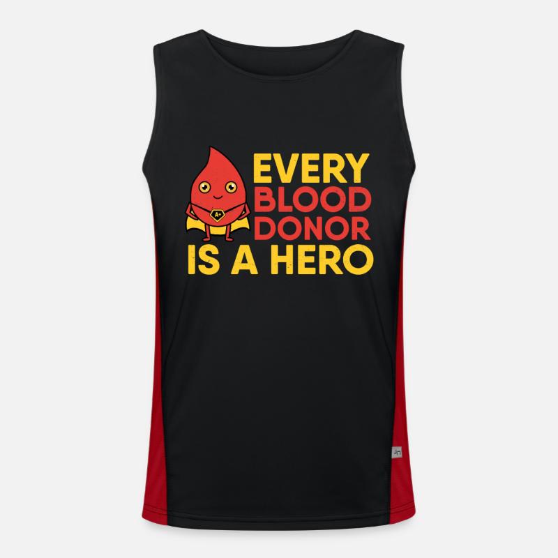 Blutspende Blutspender Blut Spender Spende spenden Funktionelles Kontrast-Tank Top für Männer 