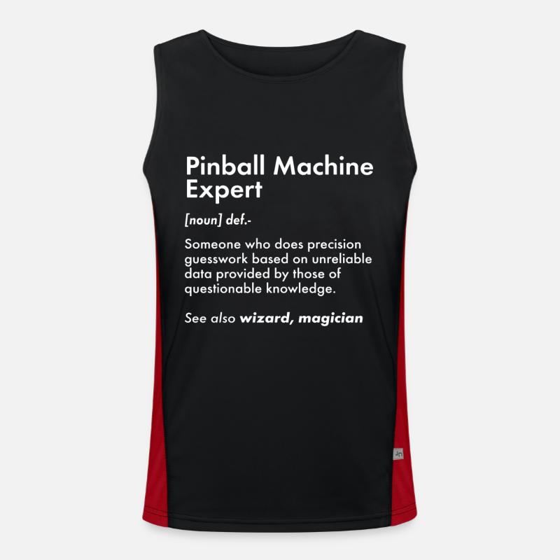 Pinball Master Pinball Machine Slot Machine Game Men's Functional Contrast Tank Top 