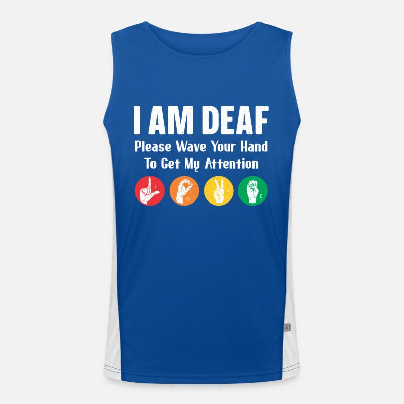 Deaf-mute Deaf Sign language Deaf hearing Men's Functional Contrast Tank Top 