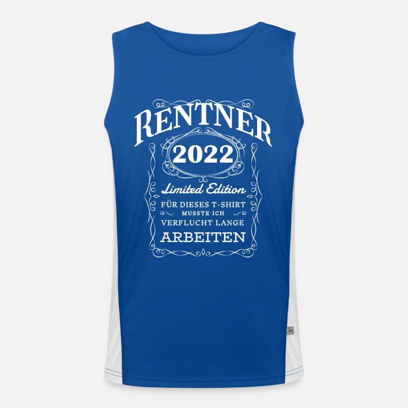 Rentner 2022 ein lustiger Spruch Funktionelles Kontrast-Tank Top für Männer 