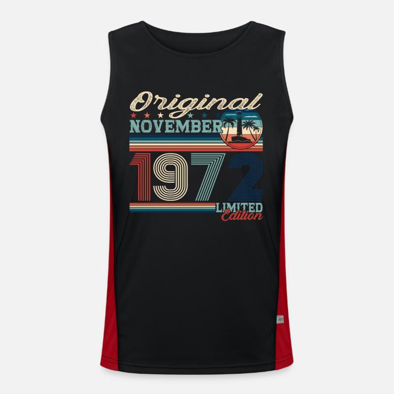 Original November 1972 50th birthday gift Men's Functional Contrast Tank Top 