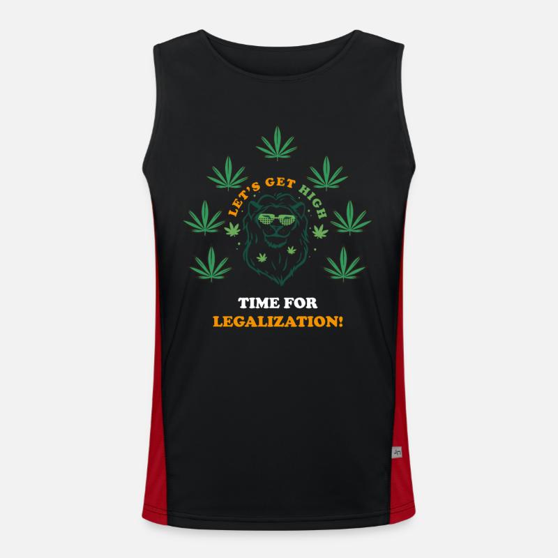 Cannabis. Weed. Saying. Gift idea.Legalization Men's Functional Contrast Tank Top 
