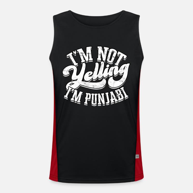 sikh indianisch sikhismus punjabi alphabet writing Funktionelles Kontrast-Tank Top für Männer 