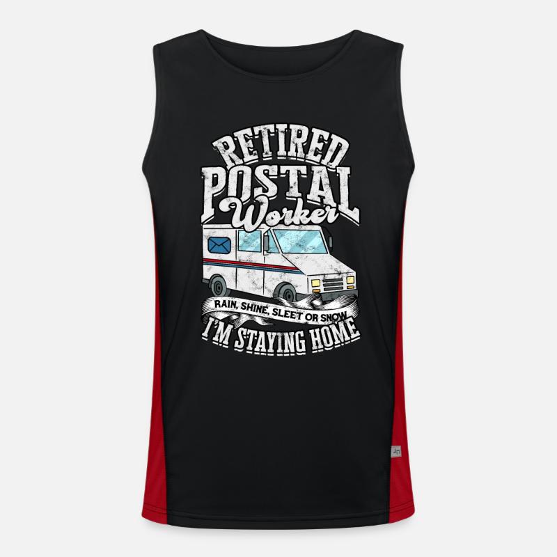 briefträger postbote post geschenk brief paketzust Funktionelles Kontrast-Tank Top für Männer 
