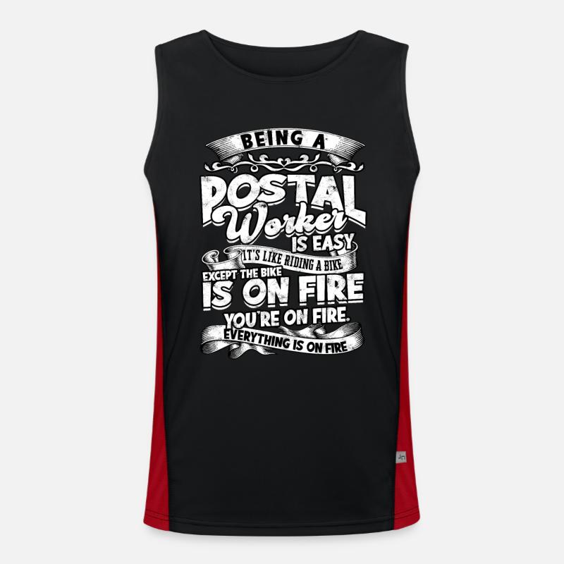 Postman Postman Post Gift Letter Parcel Men's Functional Contrast Tank Top 