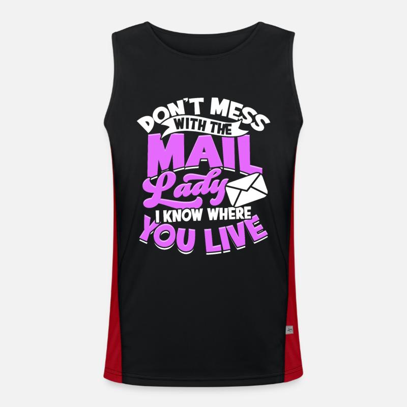 briefträger postbote post geschenk brief paketzust Funktionelles Kontrast-Tank Top für Männer 