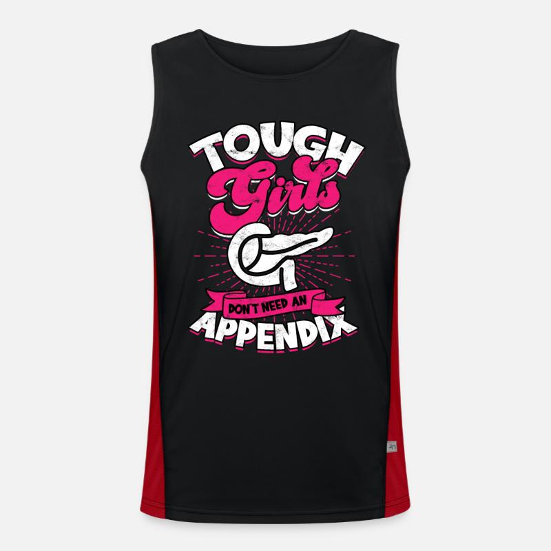 Appendix Operation Appendectomy Removal - Men's Functional Contrast Tank Top  - black/red