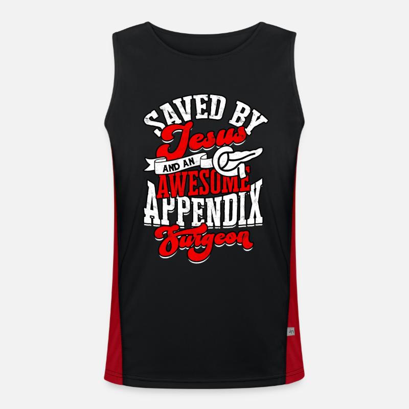 Appendix Operation Appendectomy Removal Men's Functional Contrast Tank Top 