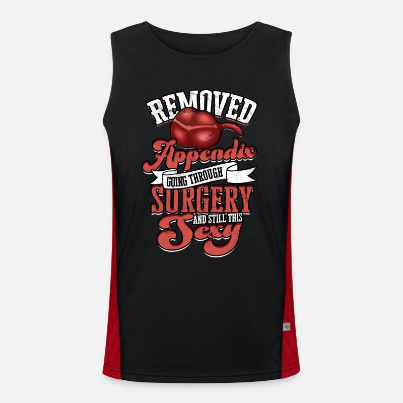Appendix Operation Appendectomy Removal Men's Functional Contrast Tank Top 