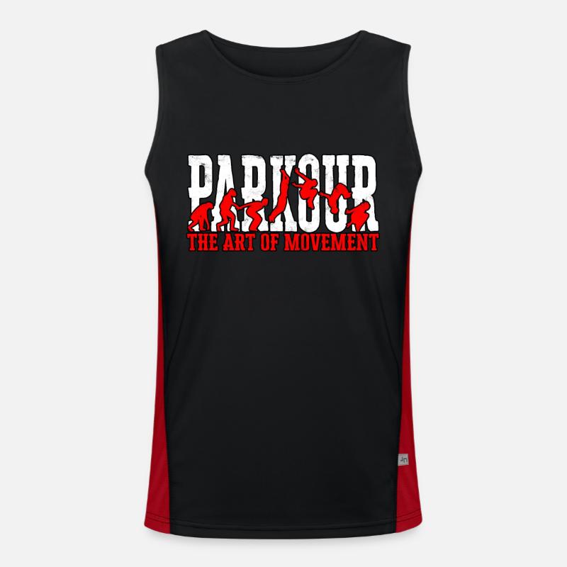 Parkour Freerunning Runner Back Flip Jumping Men's Functional Contrast Tank Top 