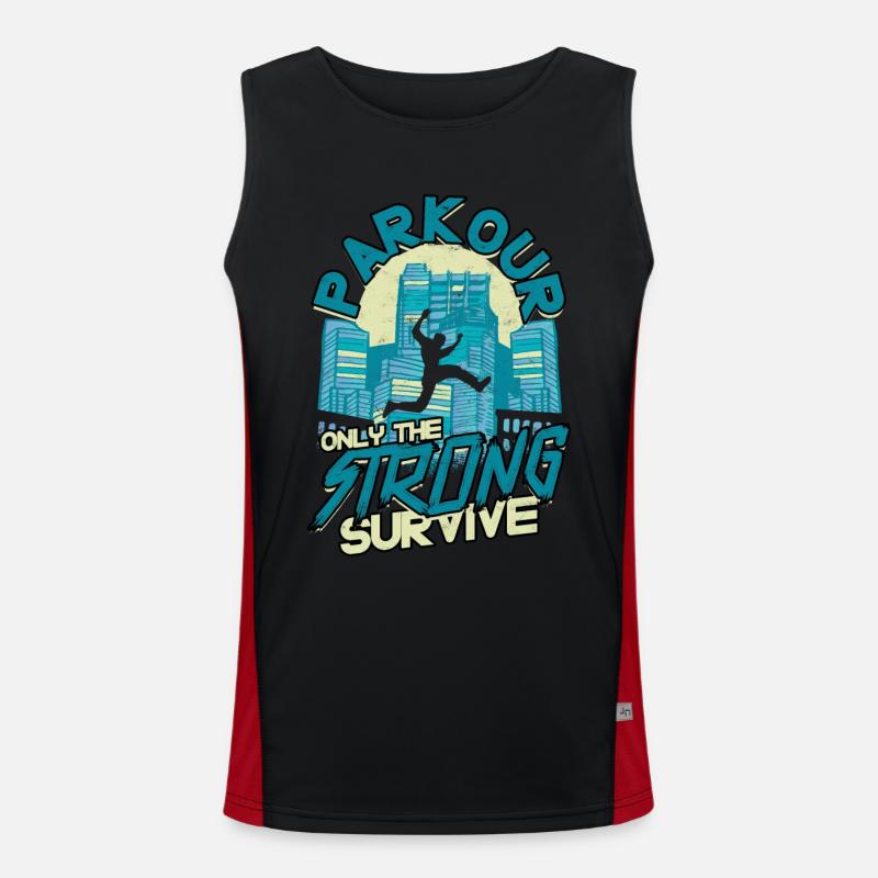 Parkour Freerunning Runner Back Flip Jumping Men's Functional Contrast Tank Top 