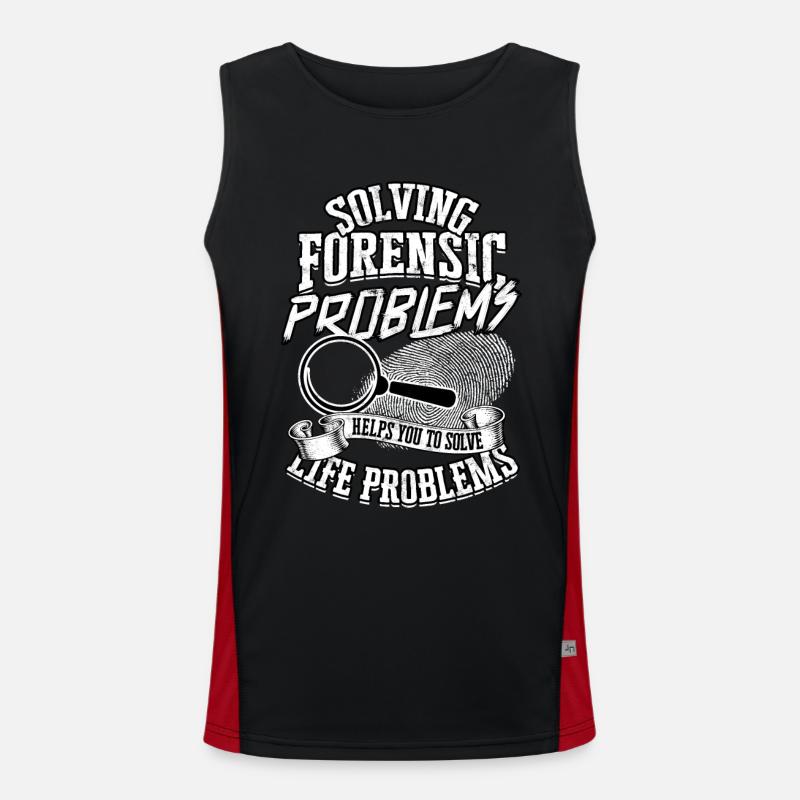 Forensische Probleme lösen Polizei forensischer Funktionelles Kontrast-Tank Top für Männer 