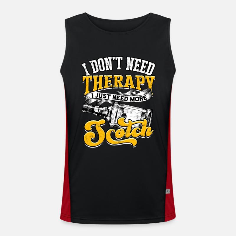 Irish Whisky Scotch Drinker Drinking Alcohol Men's Functional Contrast Tank Top 