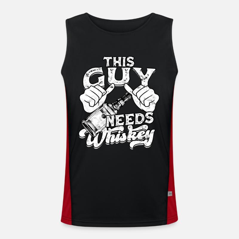 Irish Whisky Scotch Drinker Drinking Alcohol - Men's Functional Contrast Tank Top  - black/red