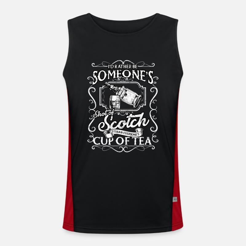 Irish Whisky Scotch Drinker Drinking Alcohol Men's Functional Contrast Tank Top 