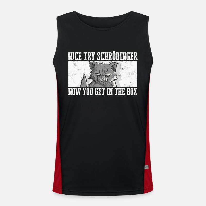 Le chat de Schrödinger Alive Dead physique quantique Débardeur respirant contrasté Homme 