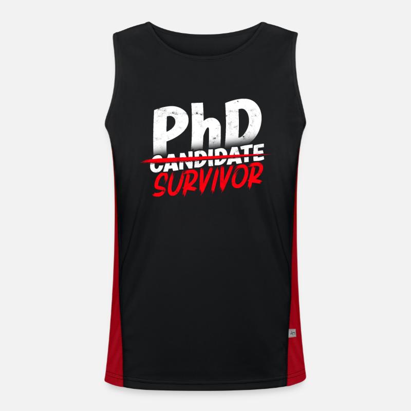 Ph.D. Survivor PhD Student Philosophy PhD Men's Functional Contrast Tank Top 